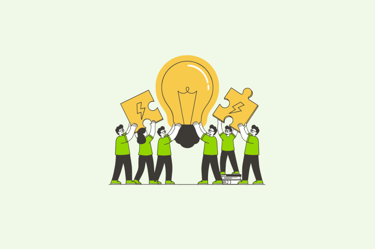 Ilustración del equipo de Métodoo uniendo fuerzas para construir soluciones de ahorro energético